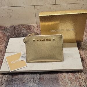 Michael Kors Gold Clutch Wristlet